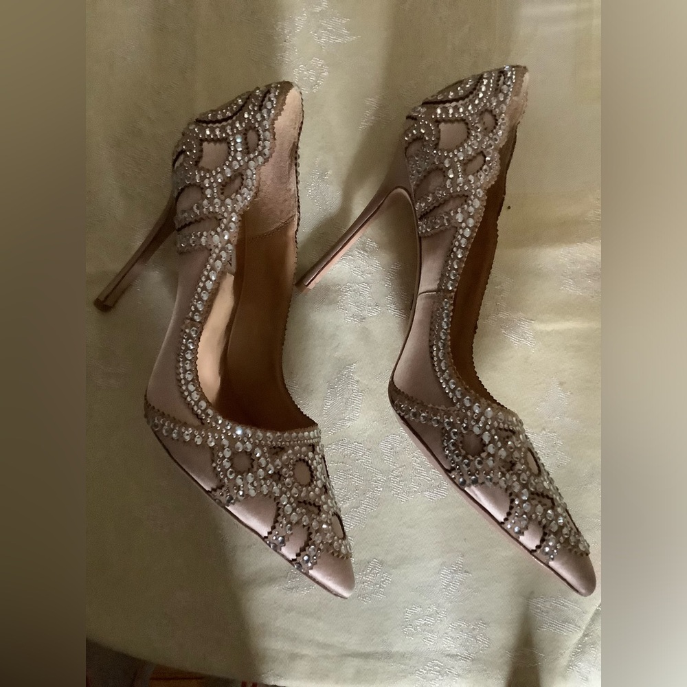 Elegant Satin Rhinestone Heels
